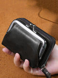 Xajzpa Women's Wallet Fashionableand Minimalist Wrist Strap Short Zero Wallet RetroVersatile LargeCapacity Multi Card Pocket Money Clip
