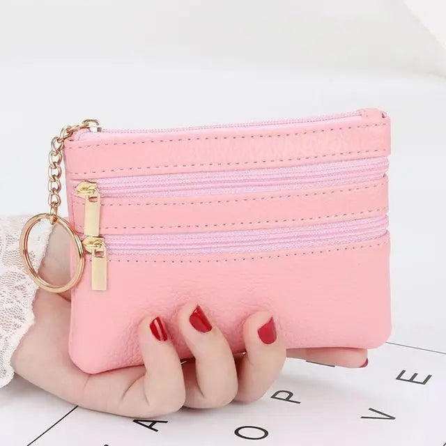 Xajzpa  Fashion Women Wallet Clutch Three Zip Female Short Small Coin Purse New Brand Design Soft Mini Card Holder Wallet Money Bag