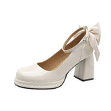 Xajzpa Woman Sexy High Heels Shoes Lace-Up Slip On Chunky Sandals Shallow Mouth Round Toe Footwear Branded Pumps Sweet Basketball Platf