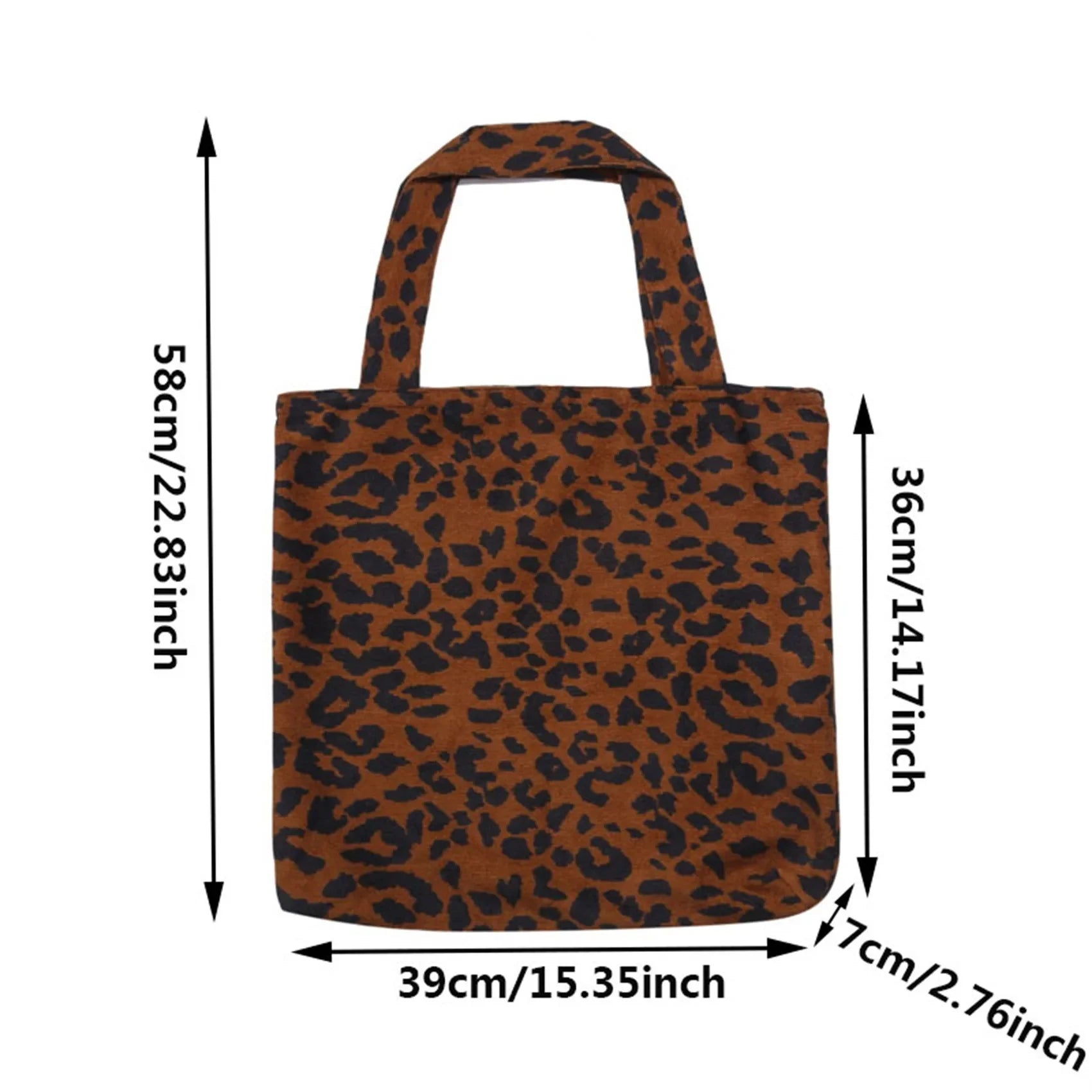 Xajzpa  Classic Leopard Printing Top-handle Bag Women Corduroy Shopping Bag Large Capacity Book Tote Bag Female Casual Shoulder Bag