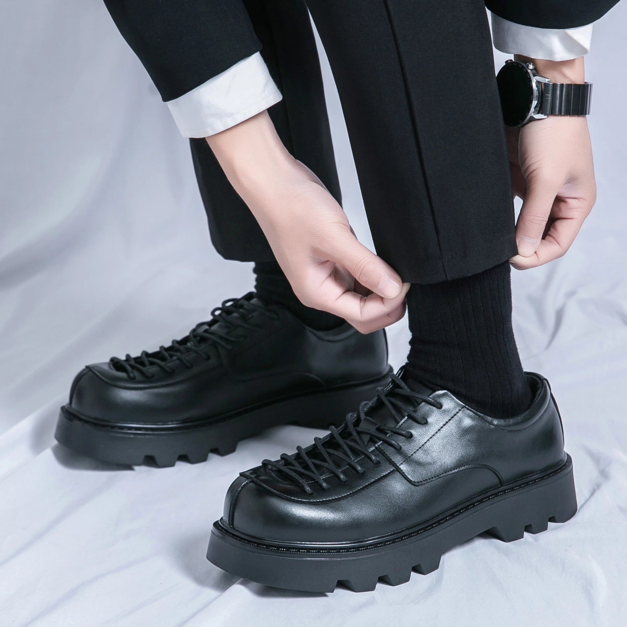 Xajzpa Brand Men Shoes Handmade High Quality Genuine Leather Shoes Lace Up Comfort Business Man Casual Shoes Big Size 38-45