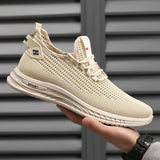 Xajzpa Men's Sneakers Classic Casual Shoes Breathable Mesh Running Sneakers Without Laces Lightweight Men Shoes 2025 Summer New