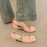 Xajzpa Summer Shoes Ladies  Fashion Women's Female Footwear Shallow Mouth Modis Dress On Heels New Comfortable Mary Janes Spring Hi