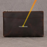 Xajzpa   Genuine Leather Men's Clutch Wallet Male Zipper Business Daily Hand Bag Large Capacity Purse For Man Phone Pouth Belt Bag