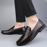 Xajzpa Genuine Leather Men Shoes Casual Men Loafers Breathable Office Formal Shoes Men Designer Slip on Driving Shoes Plus Size 38-46