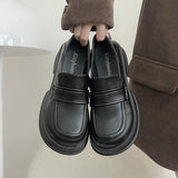Xajzpa Summer Shoes Ladies Female Footwear Oxfords Women's Round Toe Shallow Mouth Loafers With Fur Clogs Platform Casual Sneaker Briti