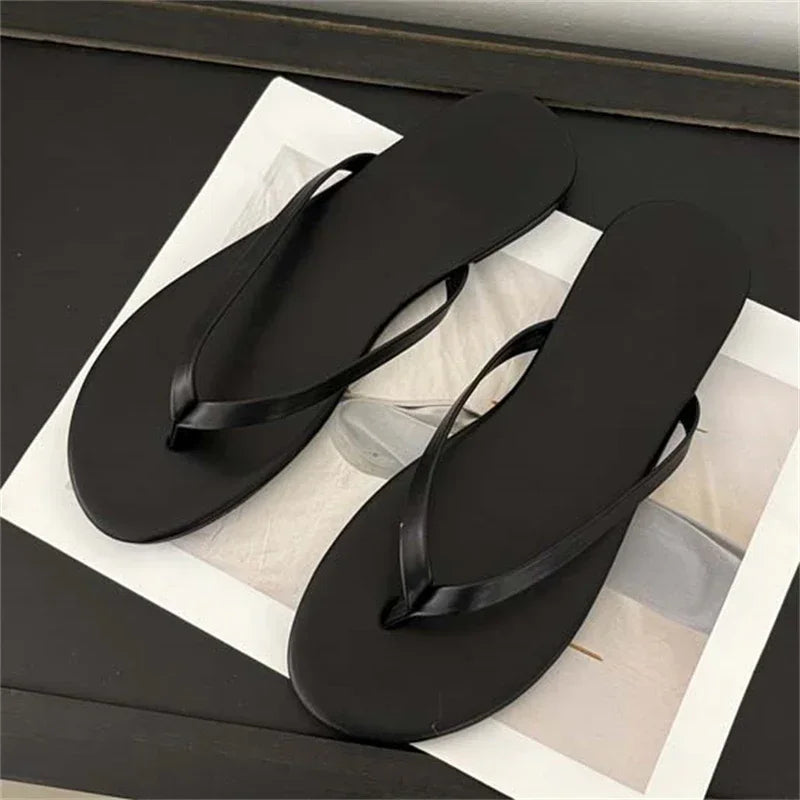 Xajzpa Summer Clip Toe Flat Heels Slippers Women Casual Beach Shoes Concise Candy Color Flip Flops Zapatos De Mujer
