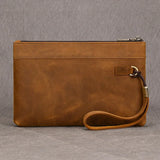 Xajzpa   Genuine Leather Men's Clutch Wallet Male Zipper Business Daily Hand Bag Large Capacity Purse For Man Phone Pouth Belt Bag