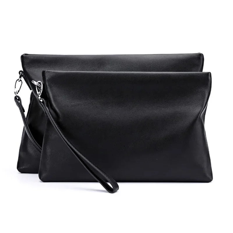 Xajzpa Clutches Bag Men Envelope Bag Handbag Genuine Leather Sheepskin Wallet Pouch Male Clutch Business Phone Bag Male