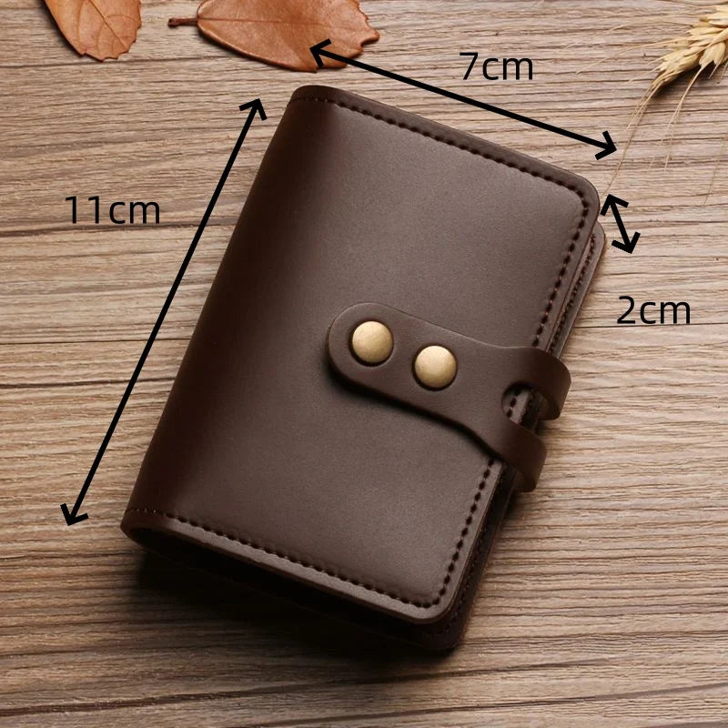 Xajzpa Men's Leather Card Bag Large Capacity Vintage Hasp Anti-theft Bank Credit Card Holder Case Translucent Business Card Wallet