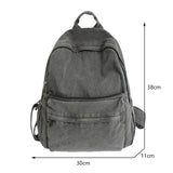 Xajzpa New Gray Denim Backpack Women's Leisure Travel Outing Shoulder Bag Female Fashion Schoolbags Suitable For Boys And Girls Mochila