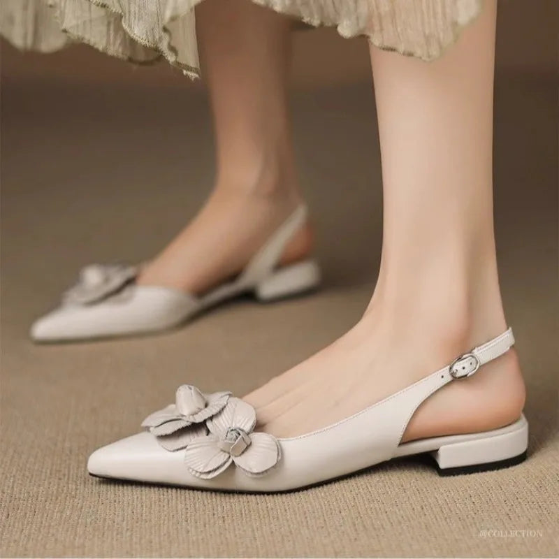 Xajzpa New Style Luxury Women's Retro Pointed Toe Decal Women's Shoes Fashion Outdoor Party High Heels Sandals Zapatos Mujer
