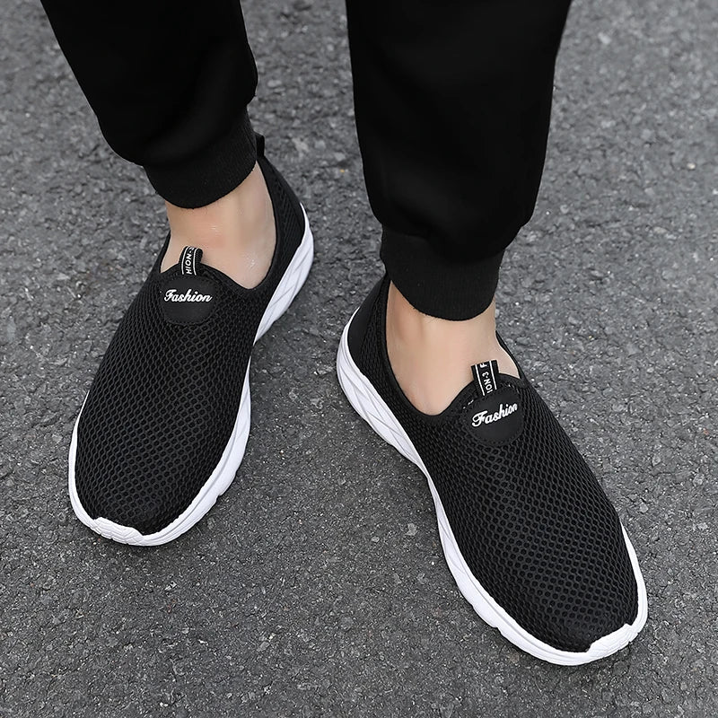 Xajzpa Men's Summer New Anti Slip and Wear-resistant Sports Shoes Breathable Mesh Shoes Fitness Running Anti Slip Thick Soled Shoes