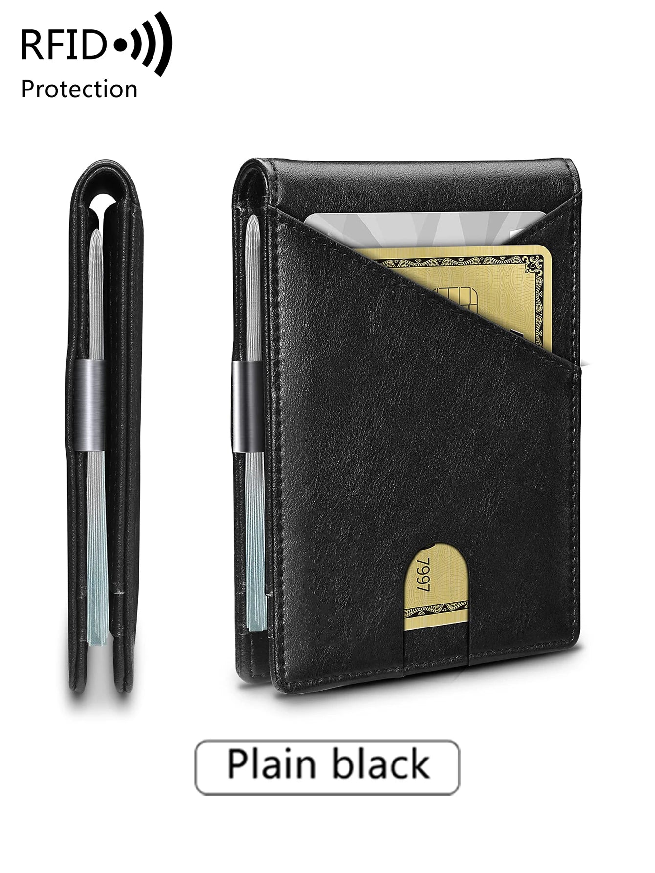 Xajzpa RFID Anti-theft Brush Men's Wallet Portable Double Fold Cross Front Pocket Card Holder Multifunctional 12card Slot Short Zero Wallet