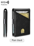 Xajzpa RFID Anti-theft Brush Men's Wallet Portable Double Fold Cross Front Pocket Card Holder Multifunctional 12card Slot Short Zero Wallet
