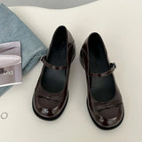 Xajzpa Spring Mary Jane Shoes Women's Elegant Low Heel Shoes Fashion Casual Buckle Single Shoes Ladies College Style Footwear