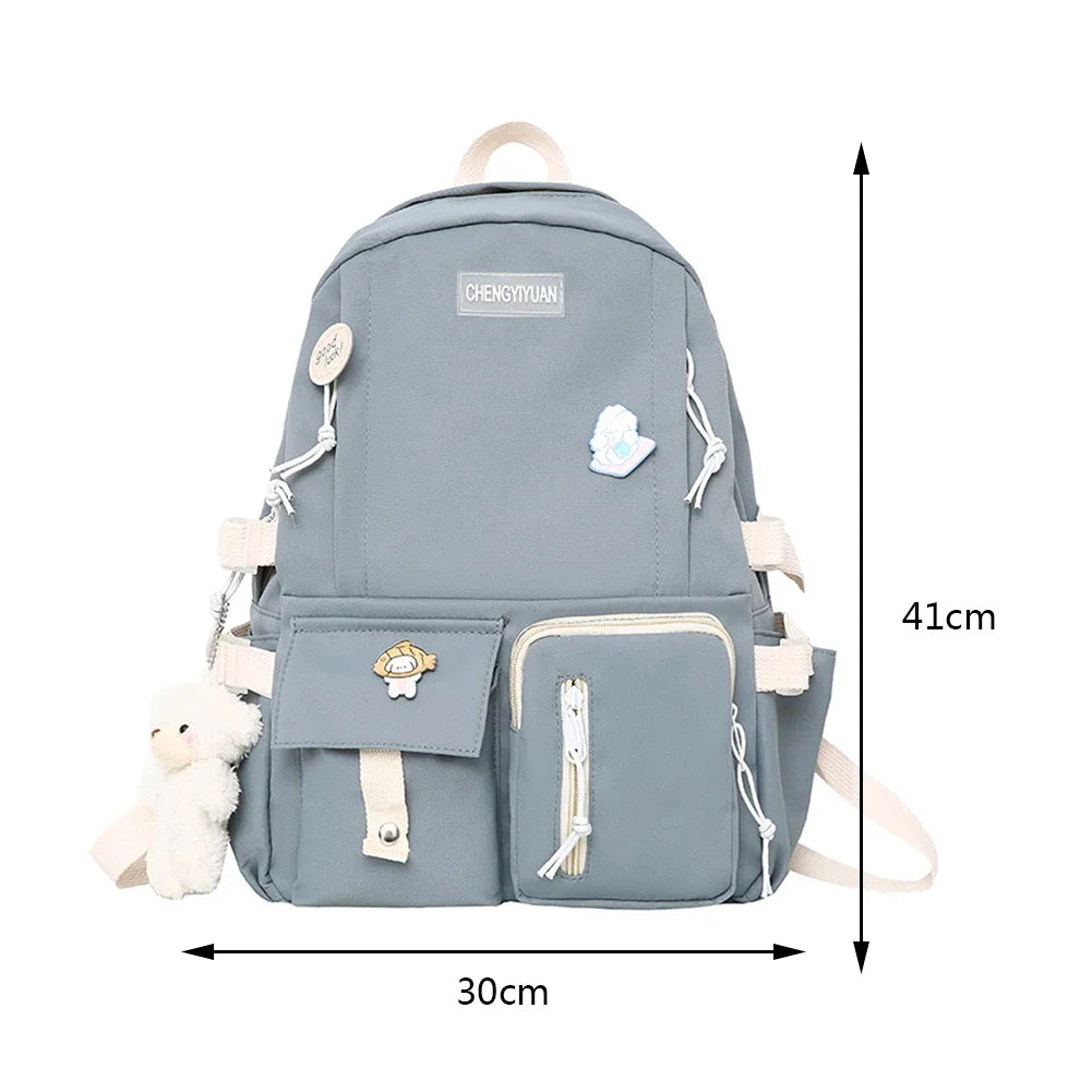 Xajzpa BACK TO SCHOOL Japanese Girls Aesthetic Backpack Cute School Bags For Student Teens Girls Pockets Kawaii Women Laptop Backpack Harajuku Mochila