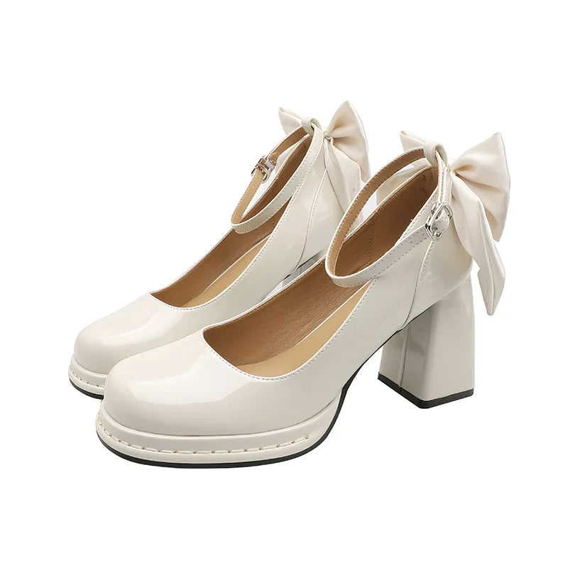 Xajzpa Woman Sexy High Heels Shoes Lace-Up Slip On Chunky Sandals Shallow Mouth Round Toe Footwear Branded Pumps Sweet Basketball Platf