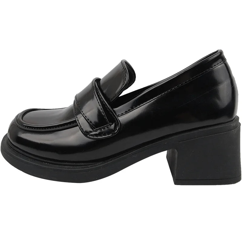 Xajzpa British Style Square Toe Shallow Mouth All-Match Winter Shoes Women Casual Female Sneakers Black Flats Ladies' Footwear Loafers