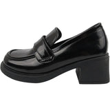 Xajzpa British Style Square Toe Shallow Mouth All-Match Winter Shoes Women Casual Female Sneakers Black Flats Ladies' Footwear Loafers