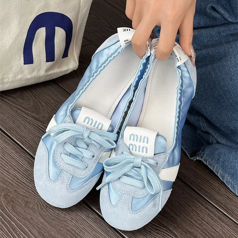 Xajzpa 2025 Women Shoes Sneakers Casual Flats Canvas Shoes Lace Up Summer Trend Dress Zapatos Mujer Breathable Shallow New Ladies Shoes