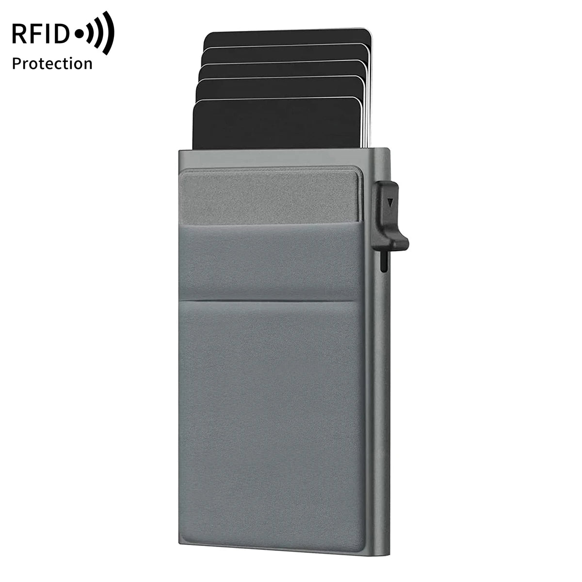 Xajzpa RFID Anti-theft Aluminum Alloy Credit Card Wallet Minimalist Ultra-thin Mini Wallet Intelligent Pop-up Men's and Women's Wallet