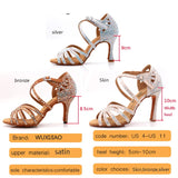 Xajzpa Jazz shoes Latin dance shoes female Latin Salsa girl casual shoes silver bronze skin