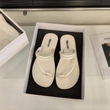Xajzpa Summer New Brand Women Slippers Fashion Narrow Band Ladies Elegant Slides Flat Heel Outdoor Gladiator Shoes Beach Shoes