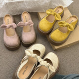 Xajzpa Shoes Woman Cover Toe Butterfly-Knot Slippers Summer Platform Pantofle New Butterfly-knot Slides Mary Janes Slippers Women