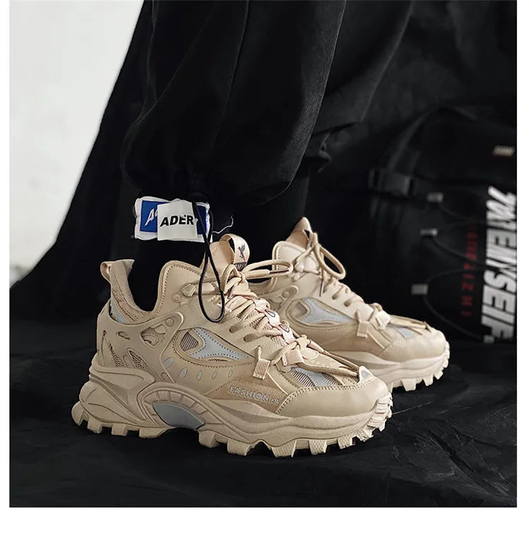 Xajzpa Men's Vulcanized Shoes Luxury Sneakers Harajuku Chunky Sneakers Autumn Running Footwear Male High Fashion Zapatos Hombre