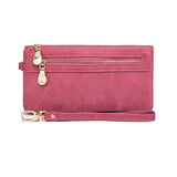 Xajzpa Large Capacity Women's Dull Polish Leather Wallet Double Zipper Clutch Wristlet Purse Phone Coin Card Holder Multi-pocket Wallet