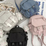 FXajzpa ashion Kawaii Mini Backpack Women Shoulder Bag for Teenage Girls Multi-Function Small Bagpack Ladies Travle School Backpacks