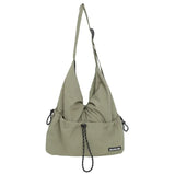 Xajzpa Casual Style Student Sports Shoulder Bag Nylon Women Drawstring Commuter Work Clothes Bag Neutral Lightweight Men Crossbody Bag
