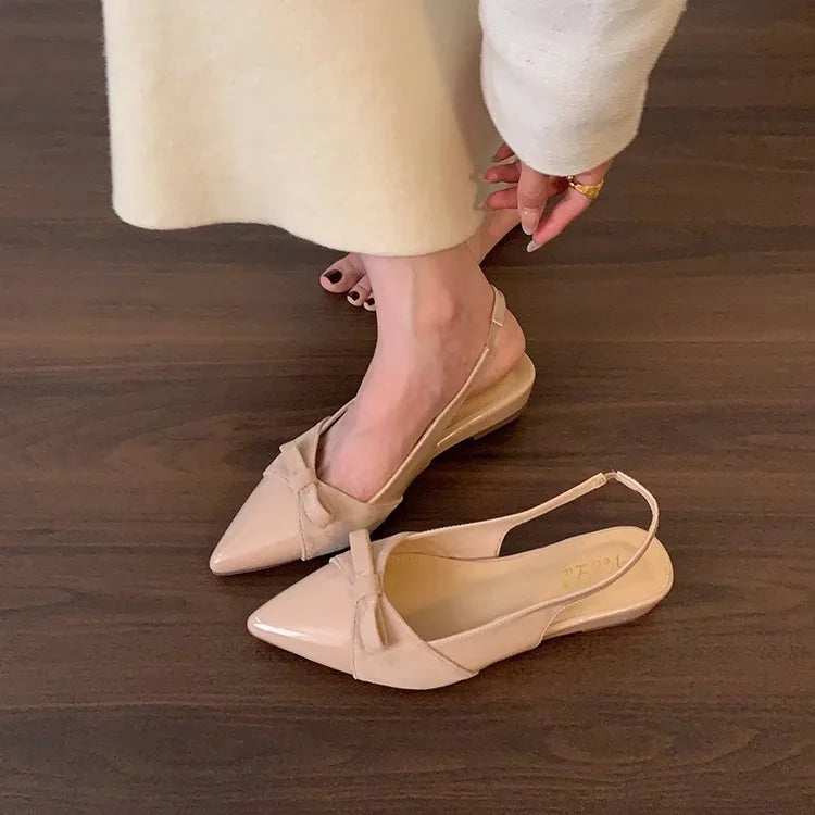 Xajzpa  Pink Slides Shoes Slippers Casual Pointed Toe Women Heels Luxury High Soft Shoes Pink Slides Slippers Soft Fashion On