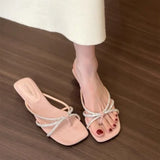 Xajzpa New Style Fashion Women's Leopard Narrow Band Women Sandals Fashion Wedges Heel Shoes Ladies Casual Dress Sandals Zapatos Mujer