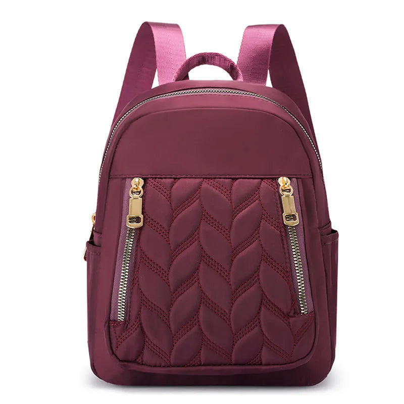 Xajzpa Lingge Rivet Nylon Fabric Design Large Capacity Three Layer Women's Backpack Senior Designer Brand Fashion Youth School Bag