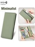 Xajzpa Minimalist RFID Ultra-thin Women's Long Wallet PUdouble Folding Wallet Multifunctional Women's Coin Credit Card Bag Hand-held Bag