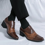 Xajzpa Mens Oxford Genuine Leather Shoes Whole Cut Fashion Pointed Toe Lace-up Formal Business Wedding Dress Shoes for men