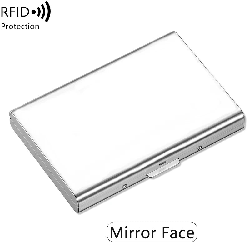 Xajzpa Credit Card Holder Stainless Steel Credit Card Holder Metal ID Card Holder RFID Wallet Female or Male Business Card Holder