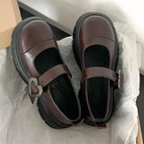 Xajzpa Chunky Loafers Shoes autumn Women Japanese Style Slip On brown Lolita Shoes Women Fashion Thick Sole Round Toe Uniform Shoe