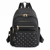 Xajzpa Lingge Rivet Nylon Fabric Design Large Capacity Three Layer Women's Backpack Senior Designer Brand Fashion Youth School Bag