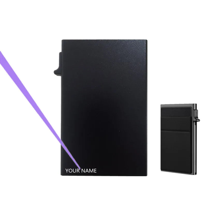 Xajzpa New Minimalist Card Box Ultra-thin RFID Protection Wallet Card Sleeve Aluminum Alloy Side Push Card Box Customized Logo