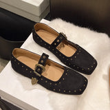 Xajzpa New Style Fashion Women's Elegant Retro Mary Jane Women's Casual Flat Shoes Soft Comfortable Ballet Shoes Women Zapatos Mujer