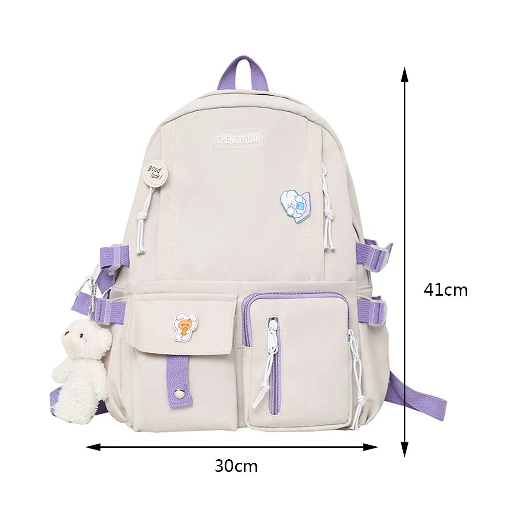 Xajzpa BACK TO SCHOOL Japanese Girls Aesthetic Backpack Cute School Bags For Student Teens Girls Pockets Kawaii Women Laptop Backpack Harajuku Mochila