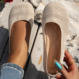 Xajzpa Comfortable Big-Head Shoes Round-Toe Flat Knitted Shoes Korean-Style Versatile Women's Single Shoes Walking Loafers Sneakers
