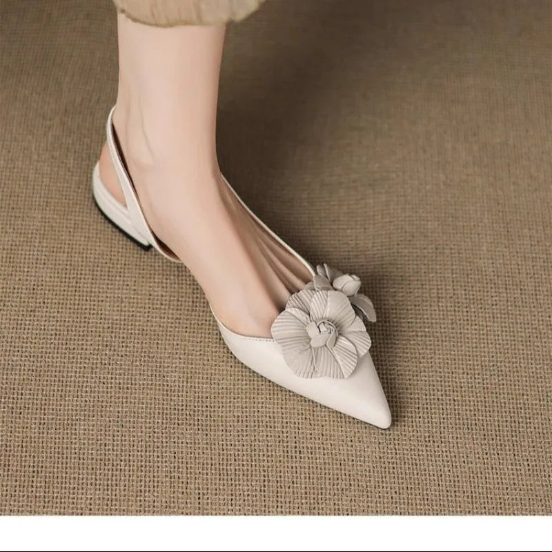 Xajzpa New Style Luxury Women's Retro Pointed Toe Decal Women's Shoes Fashion Outdoor Party High Heels Sandals Zapatos Mujer