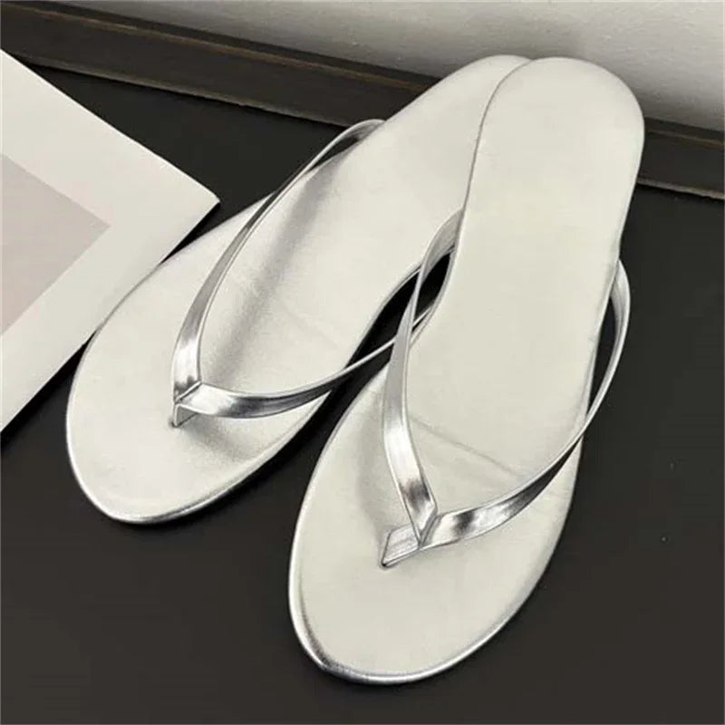 Xajzpa Summer Clip Toe Flat Heels Slippers Women Casual Beach Shoes Concise Candy Color Flip Flops Zapatos De Mujer