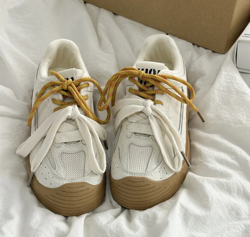 Xajzpa Retro board shoes for women in spring autumn versatile shoes simple comfortable breathable niche student casual board shoes