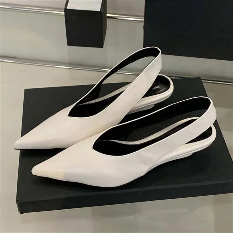 Xajzpa Street Style Pumps Women Pointed Toe Wedges Heels Elegant Slingbacks Party Slingback Mules Shoes Zapatos De Mujer