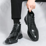 Xajzpa Men's short boots winter fashion new comfortable Amazon tight lace shoes old-fashioned business men's casual fashion shoes